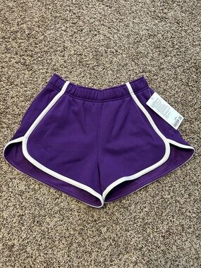Purple Athletic Lululemon Shorts with White Trim